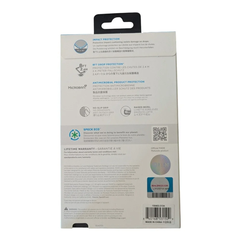 Q4. Speck ImpactHero Grip Case for Motorola Moto G Stylus 5G (2023) - Black/Gray